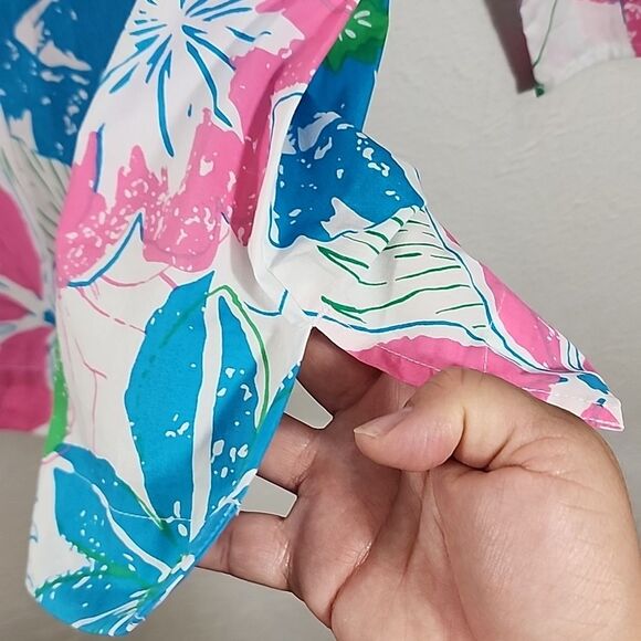 Talbots cotton floral lace bib tunic top size M/Petite - Picture 4 of 8